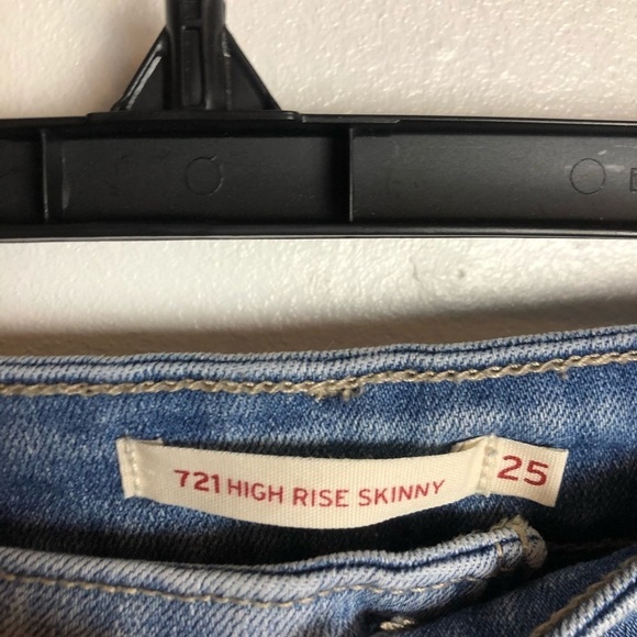 LEVIS 721 high rise distressed skinny jeans 25 - Picture 4 of 4